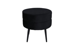 Pouf Pot noir — piètement acier évasé