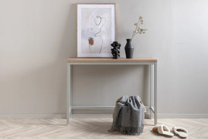 Table d'appoint Rise 110 x 30 x 80 cm en MDF décor frêne et acier