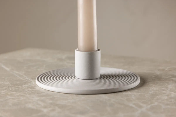 Bougeoir Dian 12 cm — argile gris mat