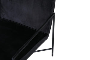 Fauteuil Rakel noir, piètement fin en acier thermolaqué