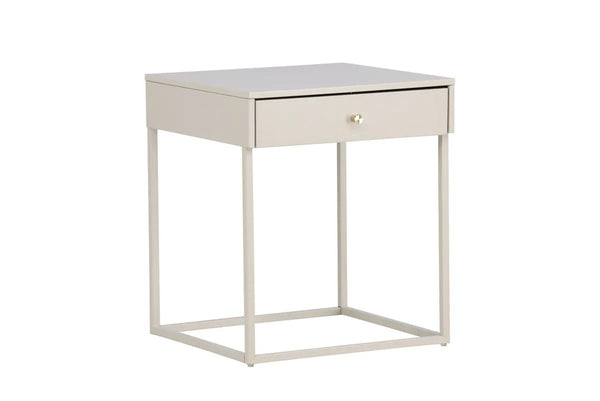 Table de chevet Bakal — beige, 1 tiroir, la chambre reste nette