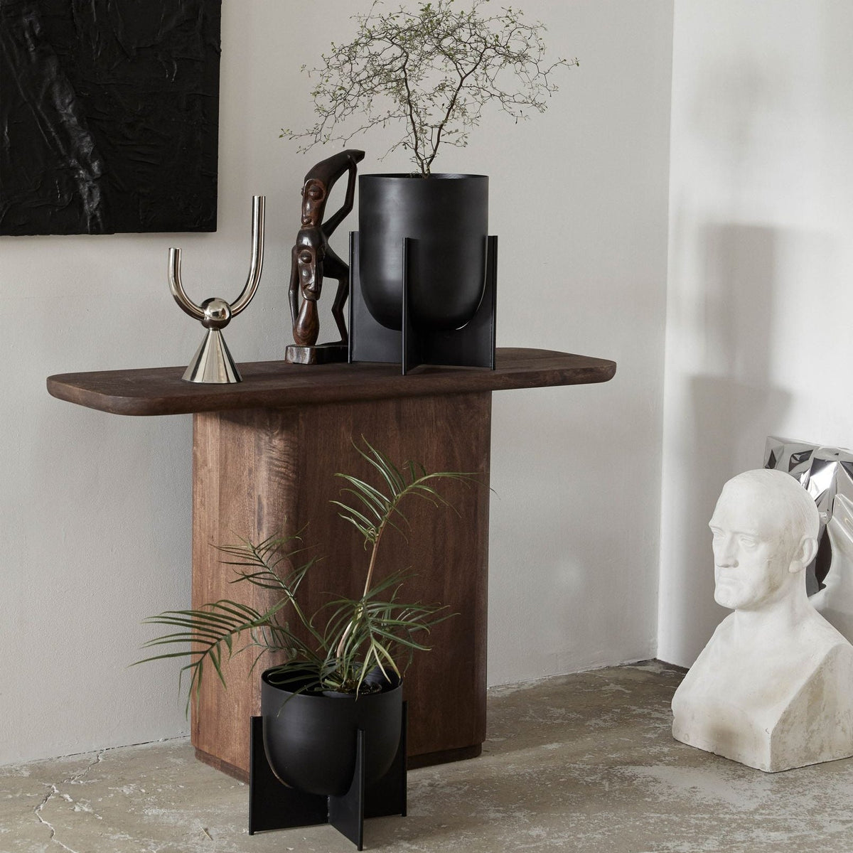Jardinière CACELA - vase aluminium - anthracite - Vase