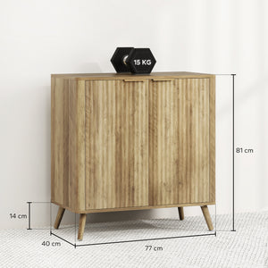 Buffet salon meuble de rangement avec placard à 2 portes et étagère réglable, 77 x 40 x 81 cm, aspect bois