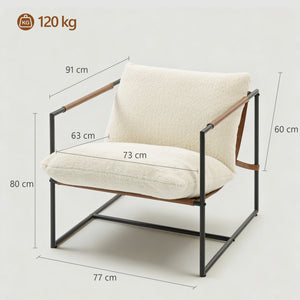 Fauteuil d'appoint rembourré, assise confort salon - Fauteuil