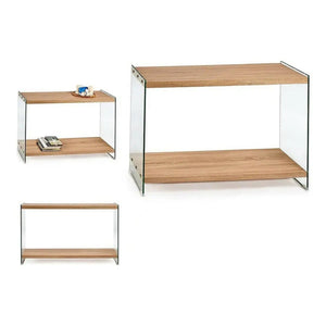 Meuble d'Entrée Verre Bois (40 x 76 x 120 cm) 3892