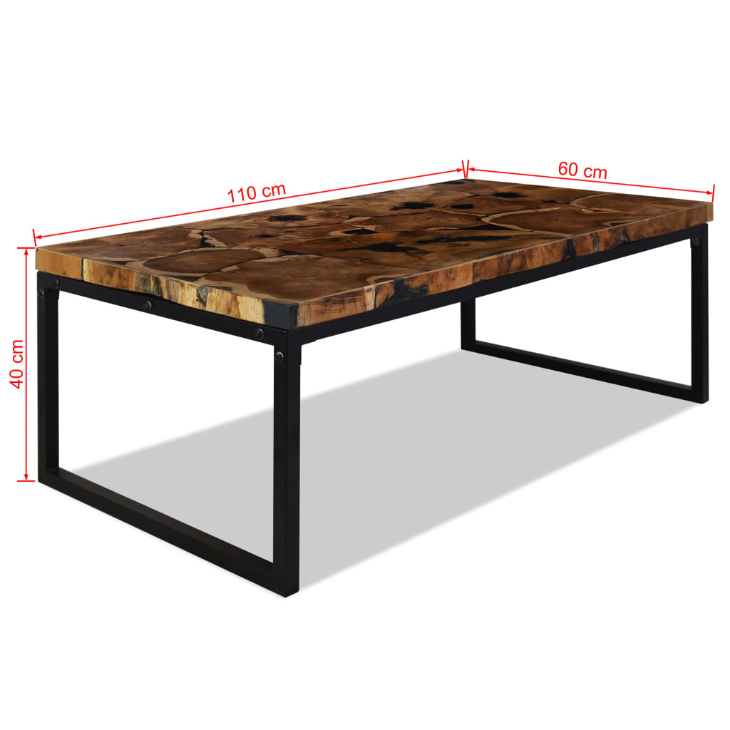 Table basse Teck Résine 110x60x40 cm