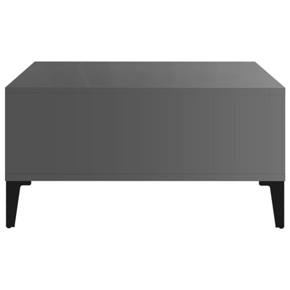 Table basse gris brillant 60x60x30 cm bois d'ingénierie