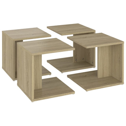 Tables basses 4 pcs chêne Sonoma 33x33x33 cm bois d'ingénierie