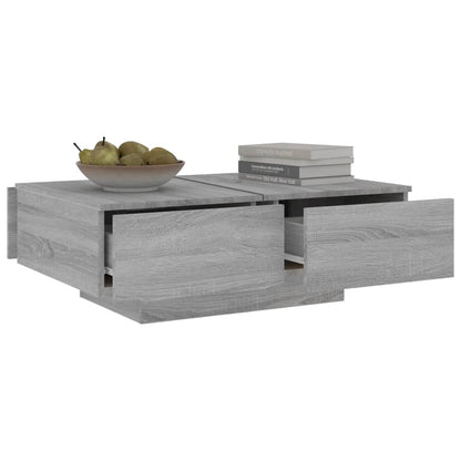 Table basse Sonoma gris 90x60x31 cm Bois d'ingénierie