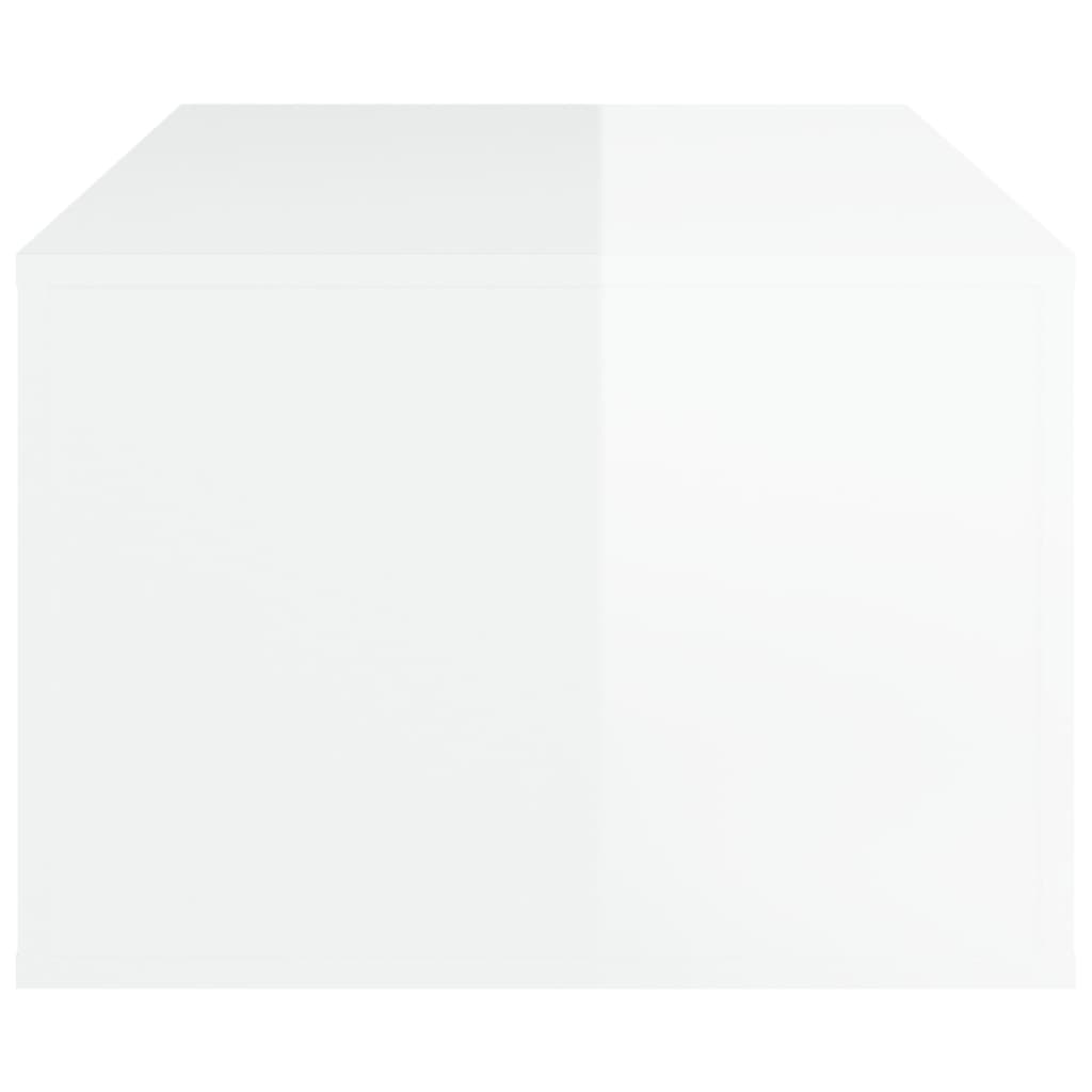 Table basse Blanc brillant 100x50,5x35 cm Bois d'ingénierie