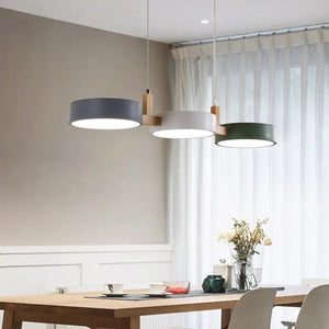 Suspension LED suspendu au design nordique moderne simpliste, en bois et métal BB'art meuble & déco