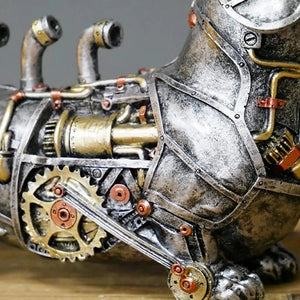 Statue de chien Punk mécanique en résine, artisanal, Design Steampunk BB'art meuble & déco