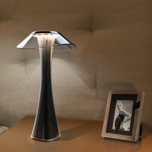 Lampe de table LED nordique à abat-jour transparent
