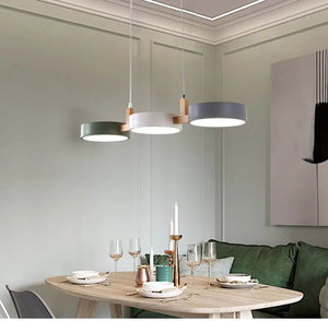 Suspension LED suspendu au design nordique moderne simpliste, en bois et métal BB'art meuble & déco