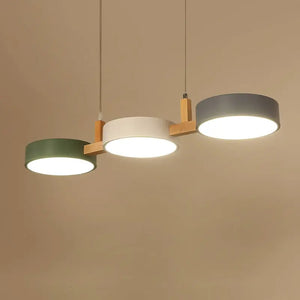 Suspension LED suspendu au design nordique moderne simpliste, en bois et métal BB'art meuble & déco