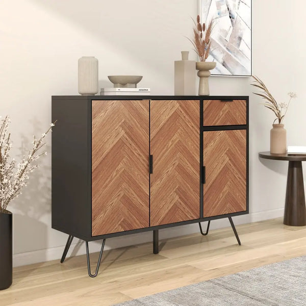 Buffet Chevron, Meuble d'appoint 90 x 72 x 30 cm BB'art meuble & déco