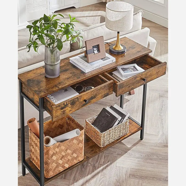 Console style industriel 2 tiroirs BB'art meuble & déco