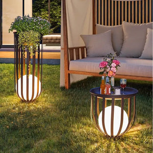 Lampe solaire de jardin moderne pour table de thé - Éclairage extérieur étanche, créant une ambiance atmosphérique. BB'art meuble & déco