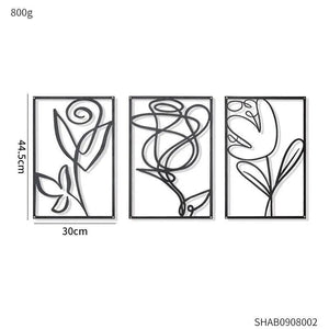 3pcs Nordic Home Wall Decor Metal Gold Wall Stickers Luxury Wall Hanging Decor Room Accessories Decorative Modern Wall Ledge - BB'art meuble & déco