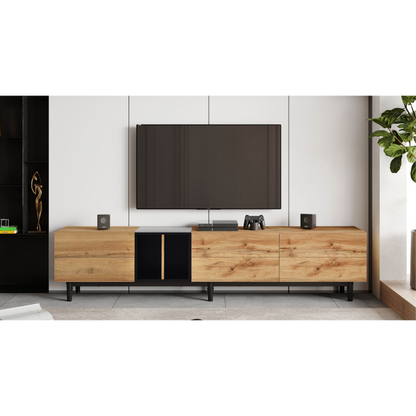 Meuble TV COLORBLOCK moderne, 195 L x 37 B x 48 H(cm)