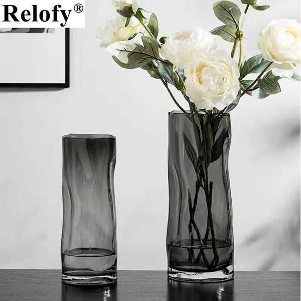 Household Large Creative Glass Flower Vase Sunflower Tulip  Rose Vases Flower Growers Family Living Room Table Decoration Crafts - BB'art meuble & déco