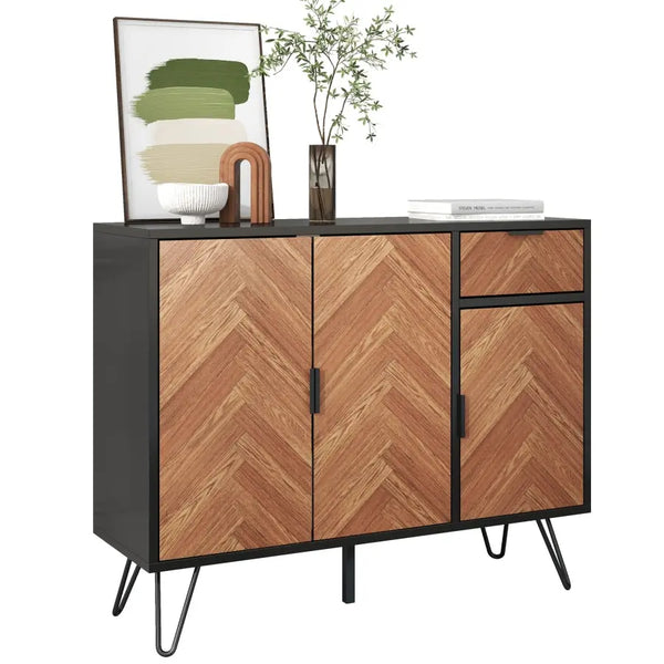 Buffet Chevron, Meuble d'appoint 90 x 72 x 30 cm BB'art meuble & déco