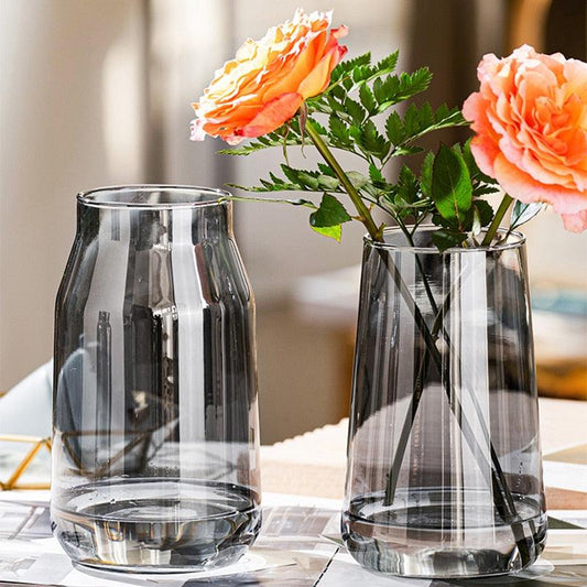 Nordic Glass Vase Hydroponics Cachepot for Flowers Home Living Room Decoration Room Decor  Glasses for Plants Table Decoration - BB'art meuble & déco