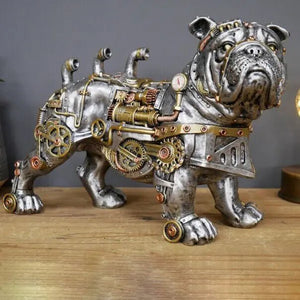 Statue de chien Punk mécanique en résine, artisanal, Design Steampunk BB'art meuble & déco