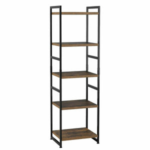 Étagère Vintage en Bois et en Métal, Accessoire à 5 Niveaux, Bibliothèque Industrielle - BB'art meuble & déco