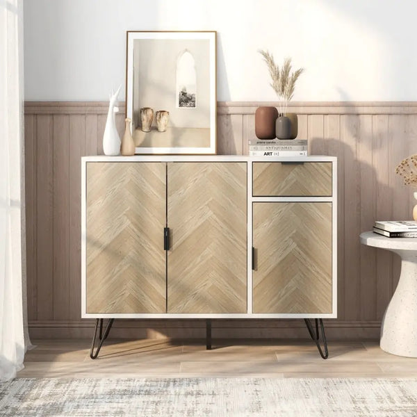 Buffet Chevron, Meuble d'appoint 90 x 72 x 30 cm BB'art meuble & déco