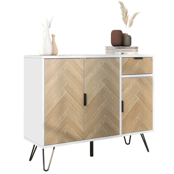 Buffet Chevron, Meuble d'appoint 90 x 72 x 30 cm BB'art meuble & déco