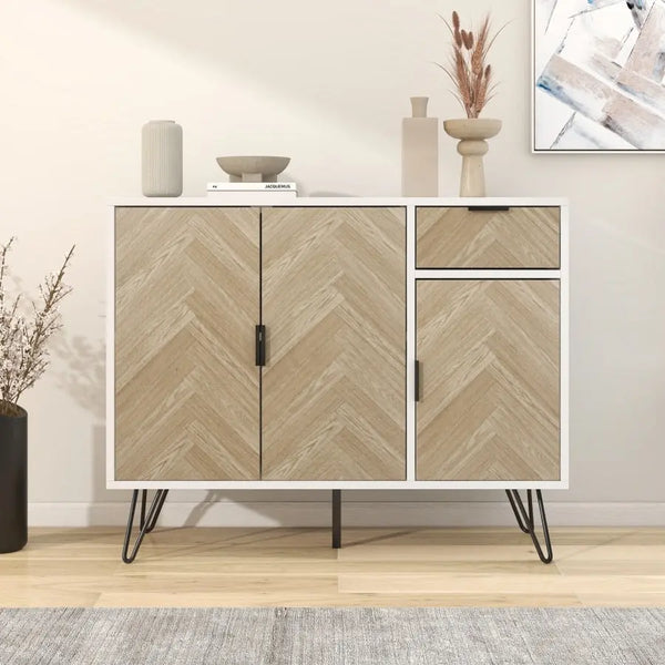 Buffet Chevron, Meuble d'appoint 90 x 72 x 30 cm BB'art meuble & déco