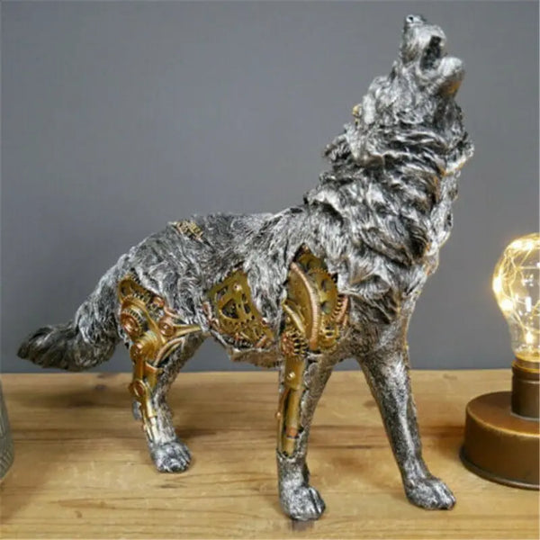 Statue de chien Punk mécanique en résine, artisanal, Design Steampunk BB'art meuble & déco